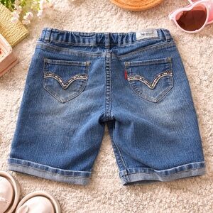 Levi’s Girls Denim Shorts Size 12 Blue Jean Rolled Hem Classic